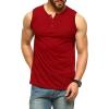LAICIGO Mens Sleeveless Henley Tank Tops Slim Fit Button Down Athletic Muscle T-Shirts