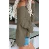 Women’s Off Shoulder Knit Sweaters Oversized V Neck Long Sleeve Loose Lightweight Pullover Tops(Coffee)