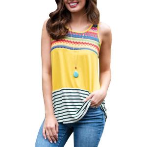 LAICIGO Women’s Summer Casual Color Block Stripe Tank Tops Sleeveless Loose Flowy Shirts