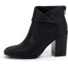 LAICIGO Women’s Square Toe Ankle Boots High Chunky Stacked Heel Slip On Criss Cross Zipper Booties(Black)