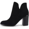 LAICIGO Womens V Cut Ankle Boots Side Zipper Chunky Stacked Heel Snakeskin Booties Shoes(Black)