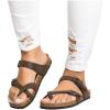 Women’s Double Strap Cork Sole Slide Sandal Buckle