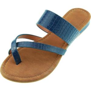 Womens Flip Flop Thong Open Toe Low Heel Cut Out Summer Beach Leather Sandals