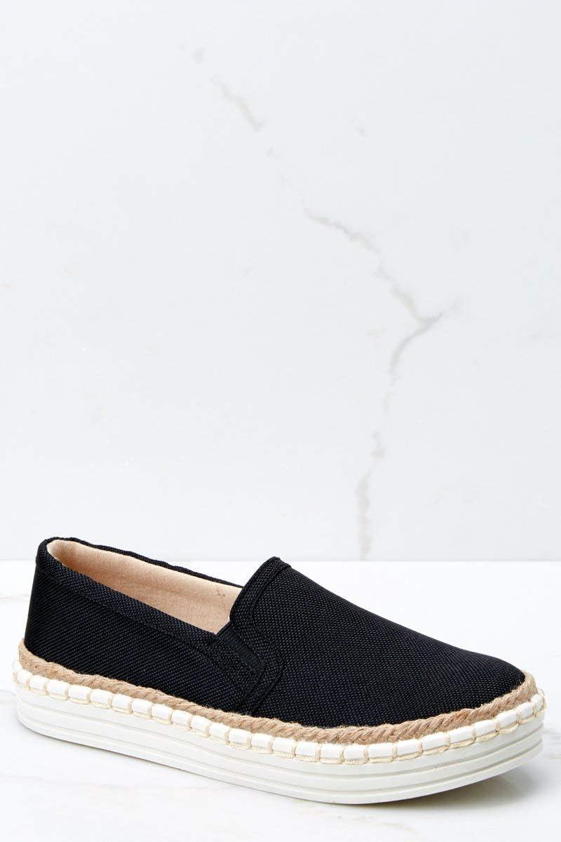 imageLAICIGO Womens Espadrille Flatform Loafers Slip on Platform Sneakers Low Top Flats Shoes