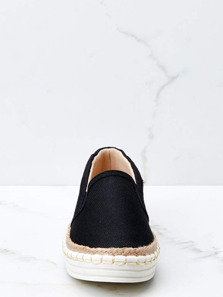 imageLAICIGO Womens Espadrille Flatform Loafers Slip on Platform Sneakers Low Top Flats Shoes