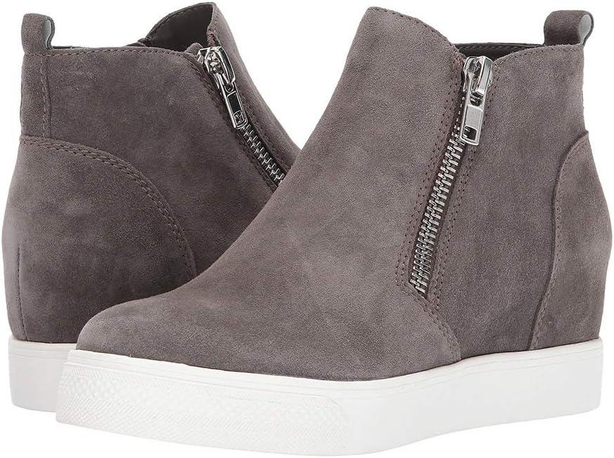 imageLAICIGO Womens Heel Wedge Casual Sneakers High Top Platform with Zipper Sports Shoes