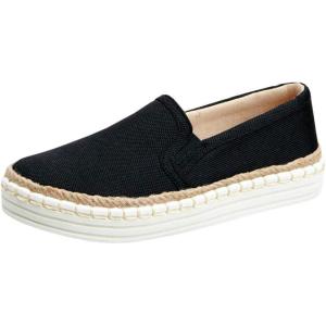LAICIGO Womens Espadrille Flatform Loafers Slip on Platform Sneakers Low Top Flats Shoes
