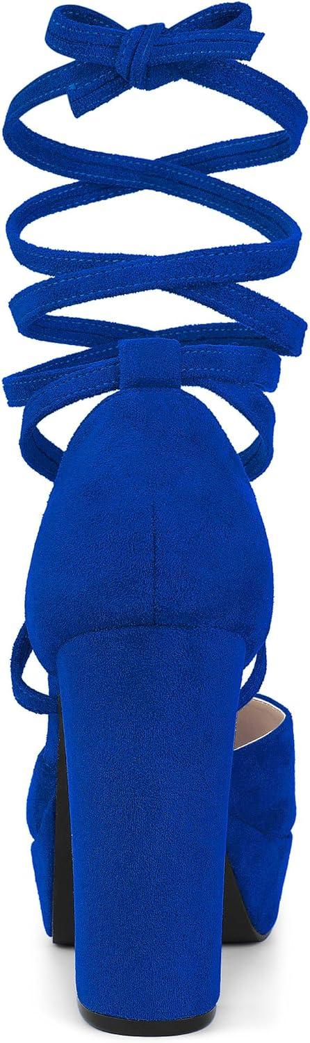 imageAllegra K Escarpins Plateforme Lacets pour FemmesBleu Marine