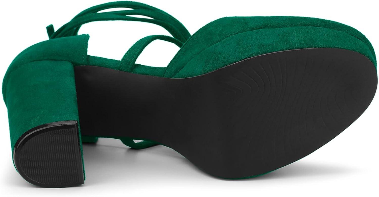 imageAllegra K Escarpins Plateforme Lacets pour FemmesVert meraude