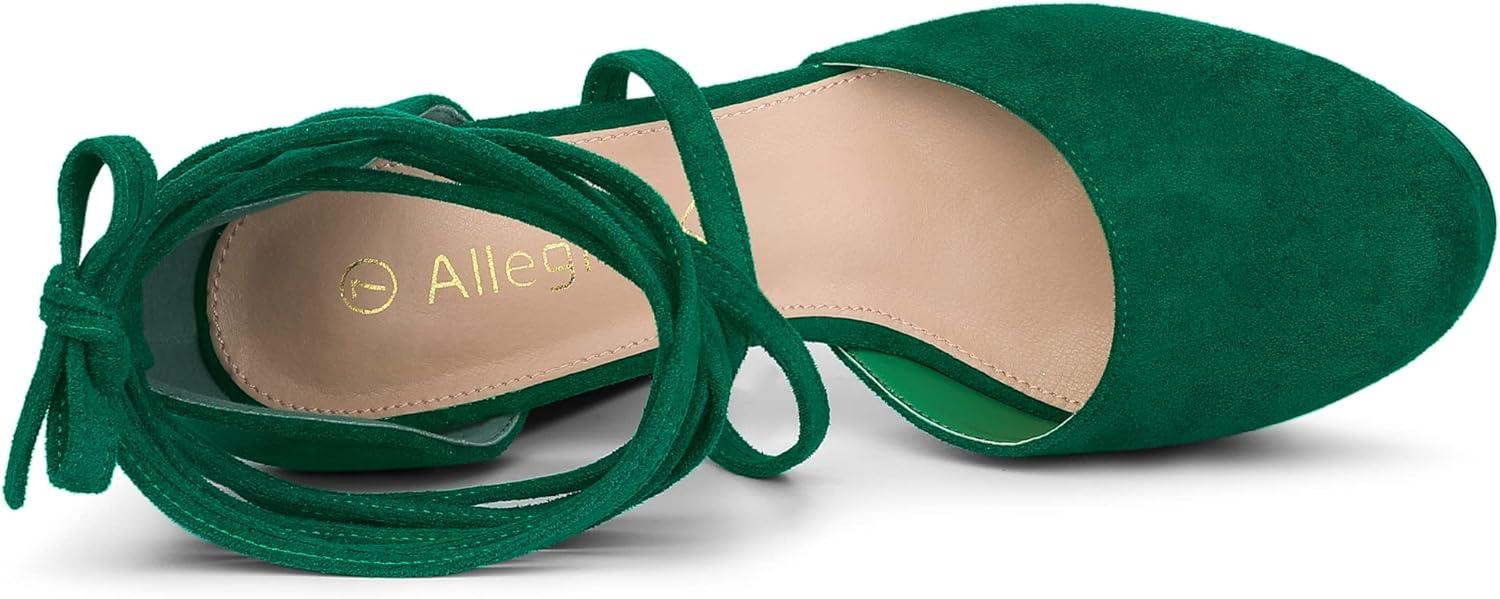 imageAllegra K Escarpins Plateforme Lacets pour FemmesVert meraude