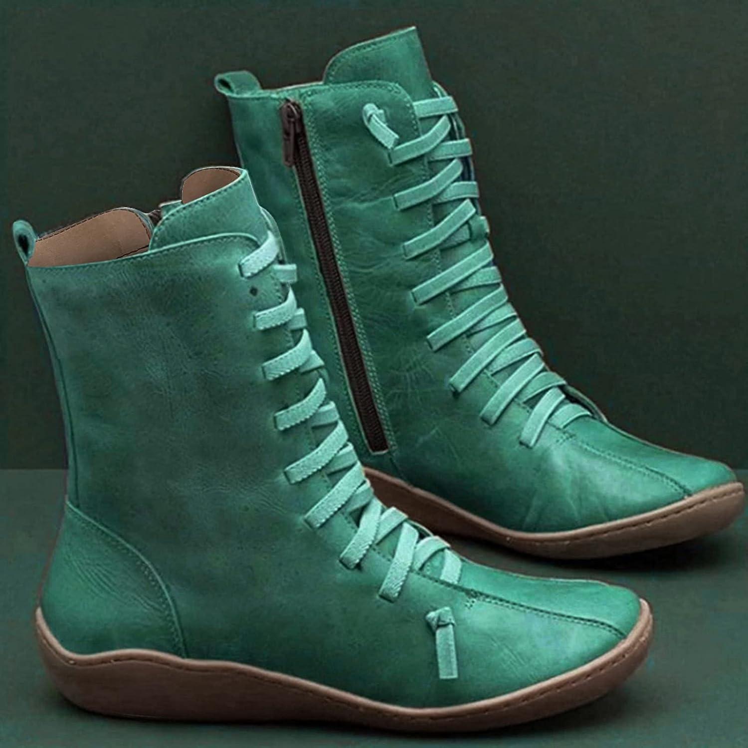 imageBottes Femme pour Western Hiver Moto Cheval Cuissarde Bottine Confort Chic Bottines Disco Equitation Santiag Talon Classique Vintage Boots Cowgirl Fantaisie ChaussureGreen