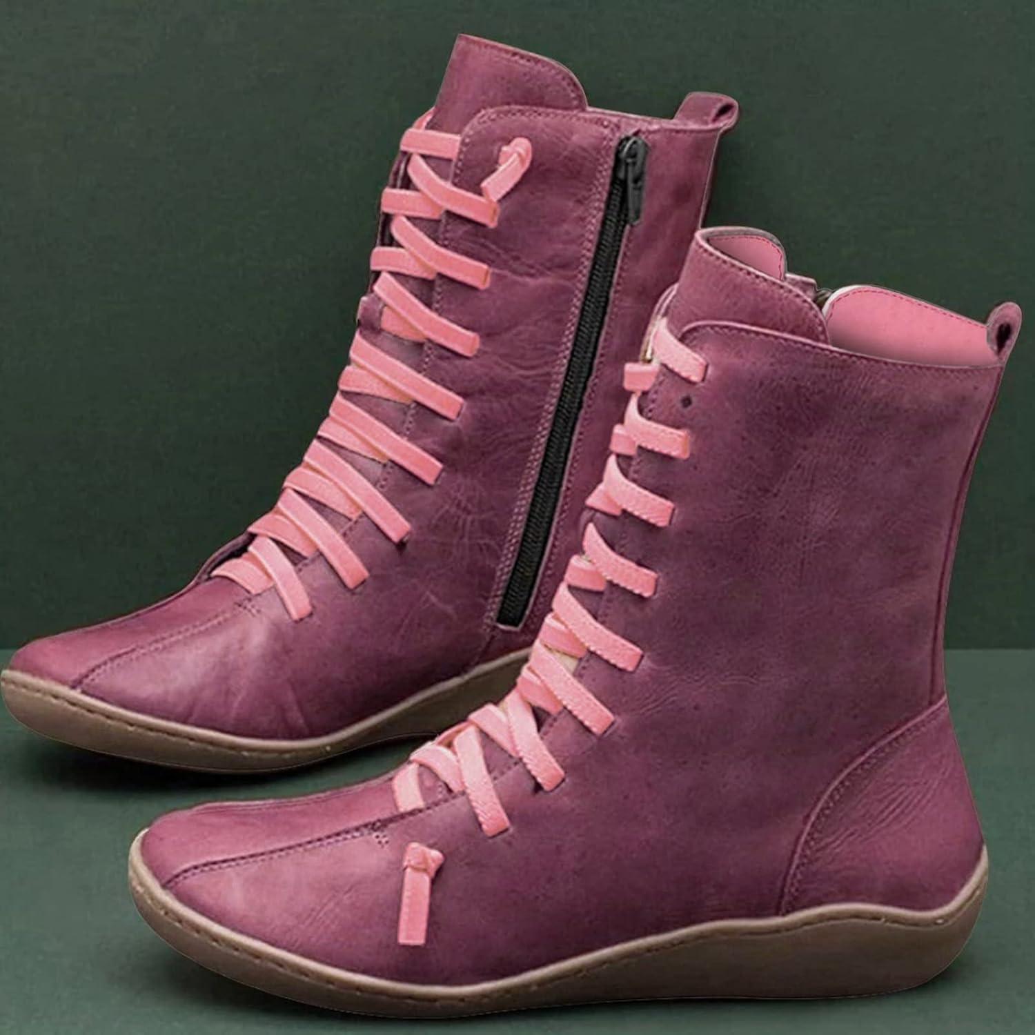 imageBottes Femme pour Western Hiver Moto Cheval Cuissarde Bottine Confort Chic Bottines Disco Equitation Santiag Talon Classique Vintage Boots Cowgirl Fantaisie ChaussureRouge