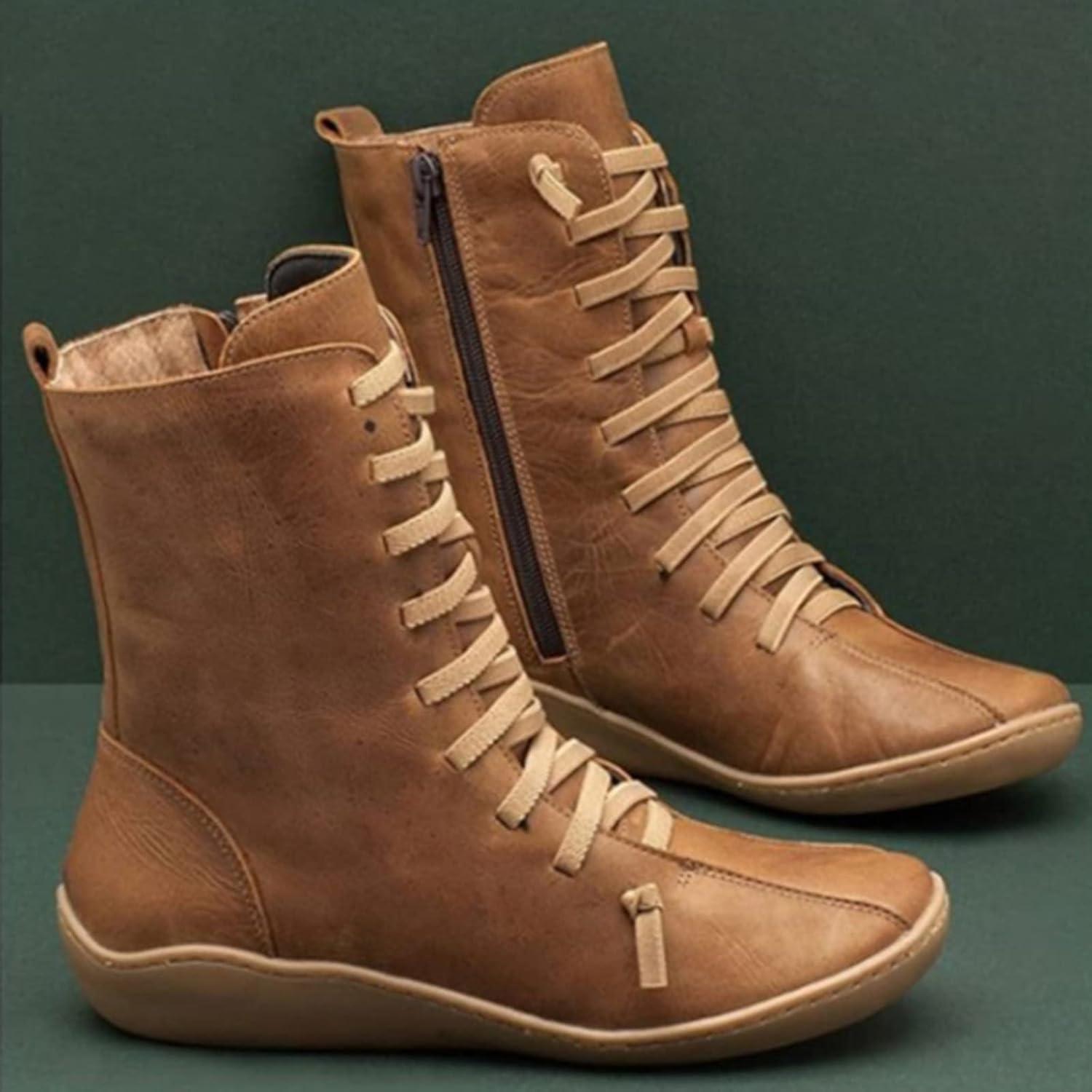 imageBottes Femme pour Western Hiver Moto Cheval Cuissarde Bottine Confort Chic Bottines Disco Equitation Santiag Talon Classique Vintage Boots Cowgirl Fantaisie ChaussureBrown