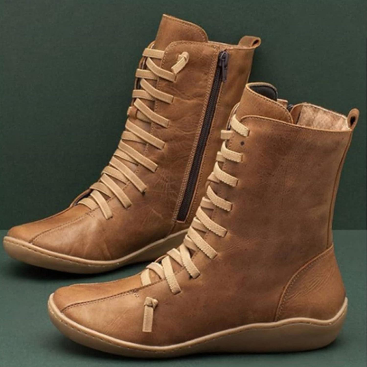 imageBottes Femme pour Western Hiver Moto Cheval Cuissarde Bottine Confort Chic Bottines Disco Equitation Santiag Talon Classique Vintage Boots Cowgirl Fantaisie ChaussureBrown