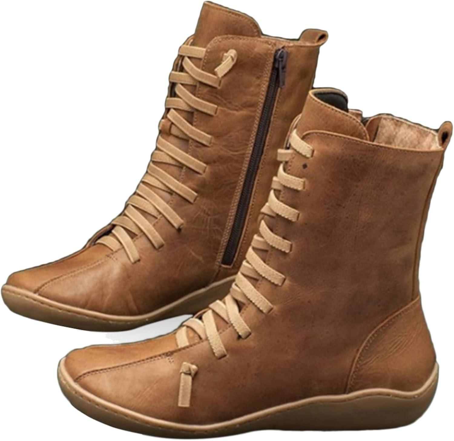 imageBottes Femme pour Western Hiver Moto Cheval Cuissarde Bottine Confort Chic Bottines Disco Equitation Santiag Talon Classique Vintage Boots Cowgirl Fantaisie ChaussureBrown