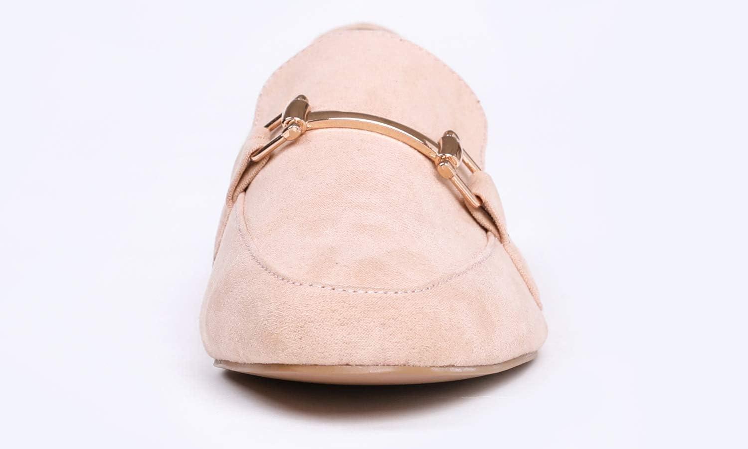 imageFeversole Womens Fashion Trim Deco Loafer SlippersPantoufles Trim Deco pour Femmes la ModeSude Beige Clair