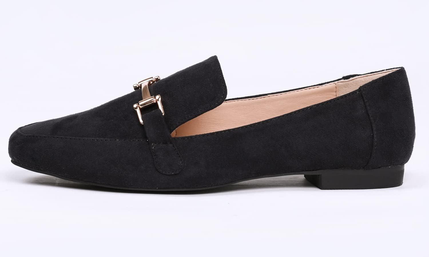 imageFeversole Womens Fashion Trim Deco Loafer SlippersPantoufles Trim Deco pour Femmes la ModeSude Noir
