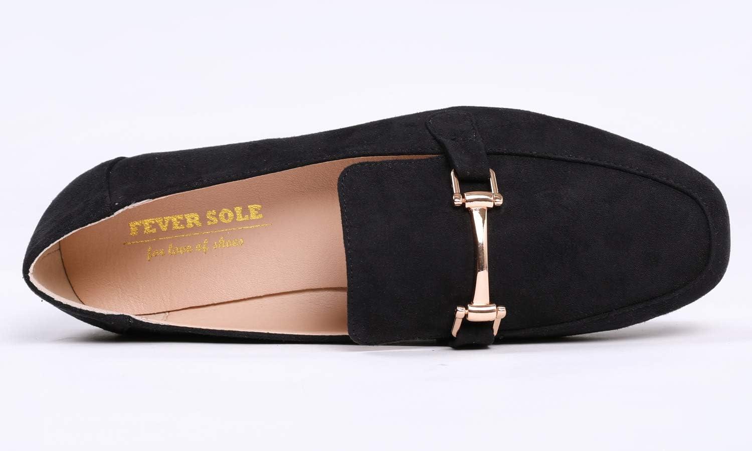 imageFeversole Womens Fashion Trim Deco Loafer SlippersPantoufles Trim Deco pour Femmes la ModeSude Noir