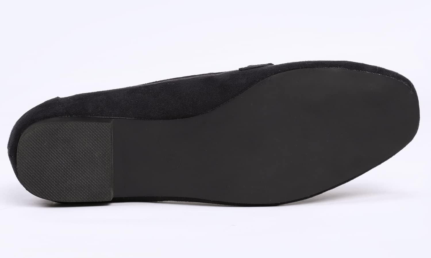 imageFeversole Womens Fashion Trim Deco Loafer SlippersPantoufles Trim Deco pour Femmes la ModeSude Noir