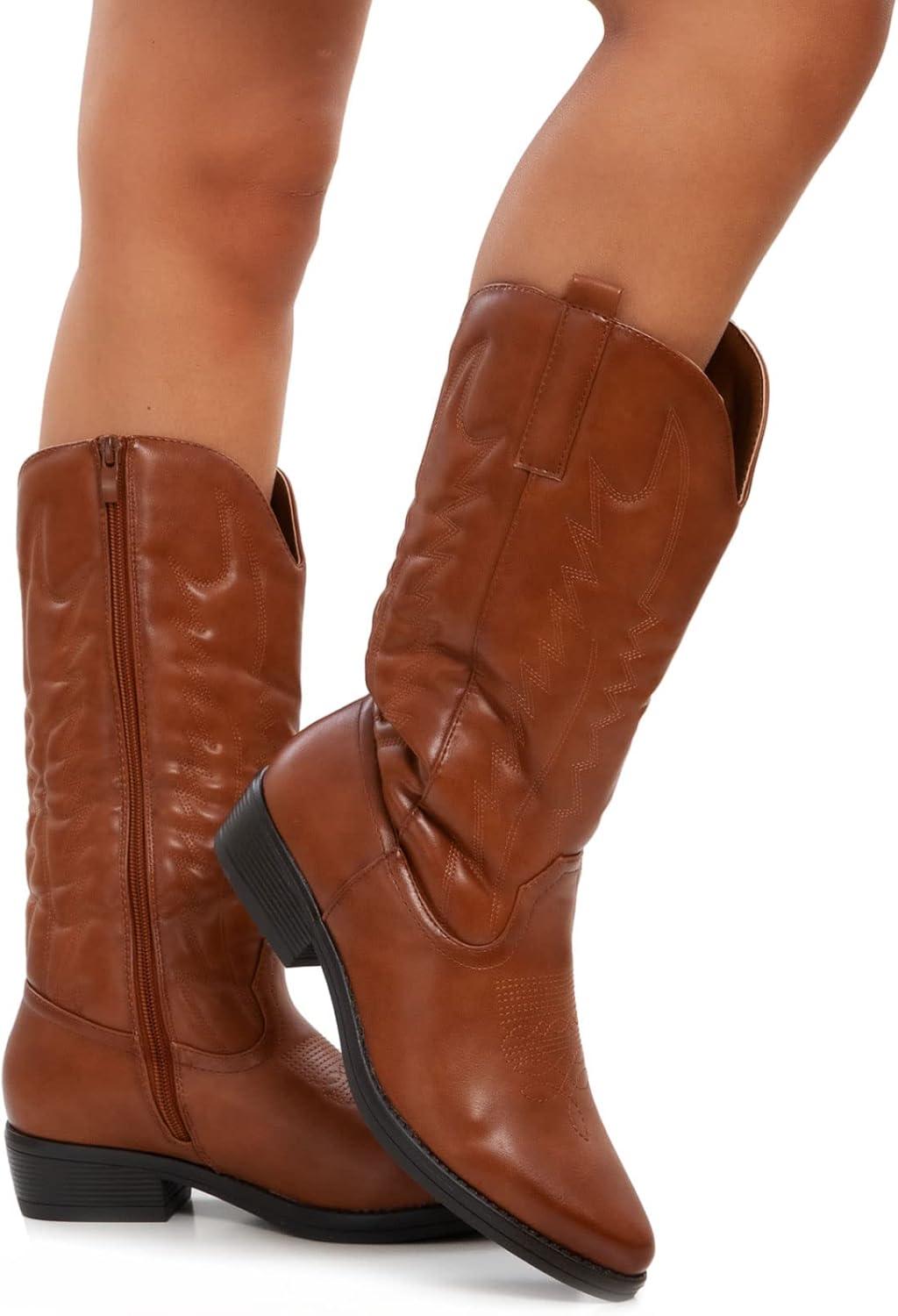 imageToocool Bottes Femme Texani Cowboy Western camperos Chaussures Hiver 2C8X9003Ml155 Camel