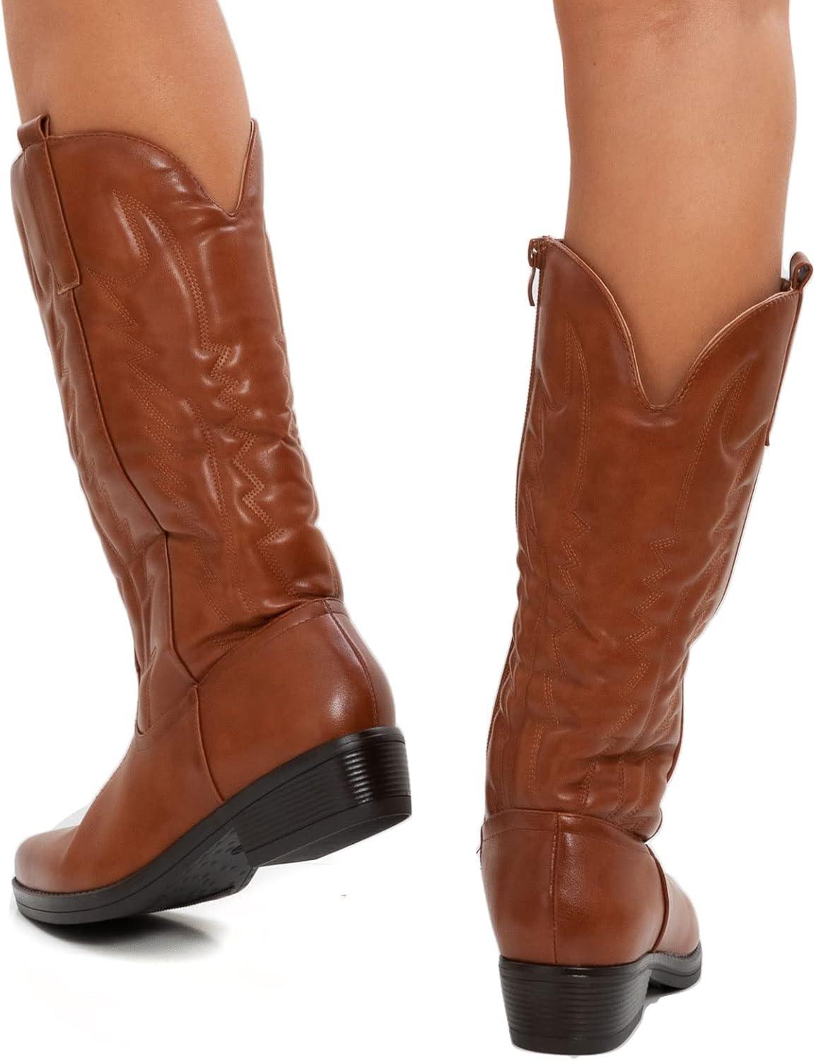 imageToocool Bottes Femme Texani Cowboy Western camperos Chaussures Hiver 2C8X9003Ml155 Camel