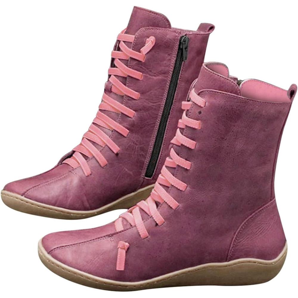imageBottes Femme pour Western Hiver Moto Cheval Cuissarde Bottine Confort Chic Bottines Disco Equitation Santiag Talon Classique Vintage Boots Cowgirl Fantaisie ChaussureRouge
