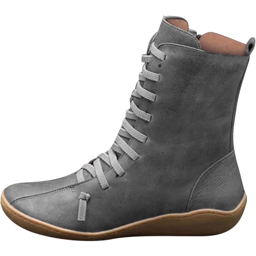 imageBottes Femme pour Western Hiver Moto Cheval Cuissarde Bottine Confort Chic Bottines Disco Equitation Santiag Talon Classique Vintage Boots Cowgirl Fantaisie ChaussureGris