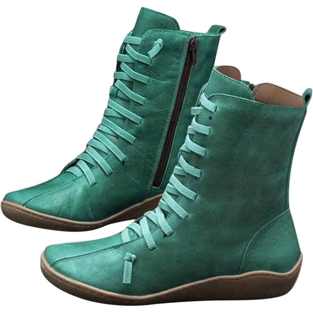 imageBottes Femme pour Western Hiver Moto Cheval Cuissarde Bottine Confort Chic Bottines Disco Equitation Santiag Talon Classique Vintage Boots Cowgirl Fantaisie ChaussureGreen