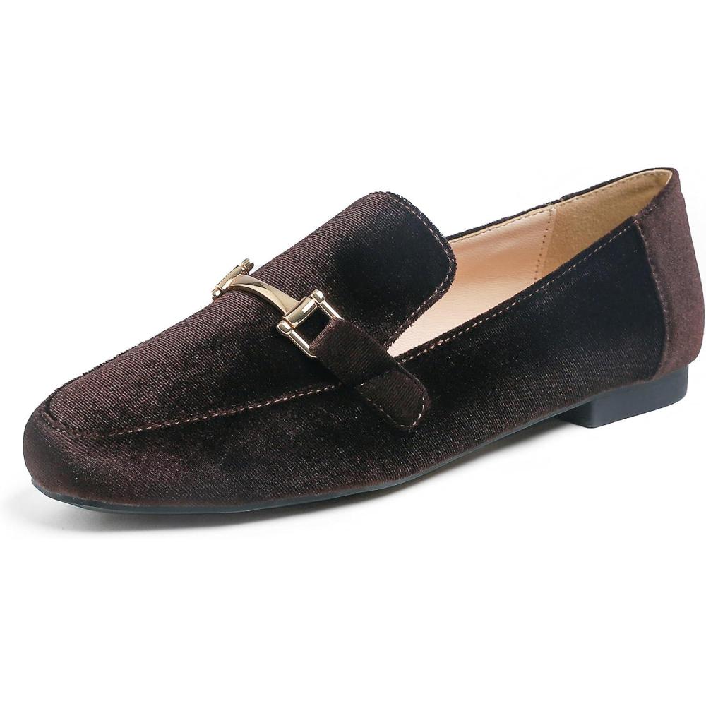 imageFeversole Womens Fashion Trim Deco Loafer SlippersPantoufles Trim Deco pour Femmes la ModeVelours Bronze
