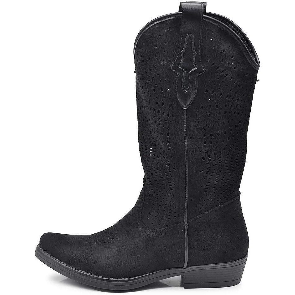 imageIF Fashion Bottes Cowboy Western Texani Chaussures Femme Pointu Camperos LY801219004 5 Noir