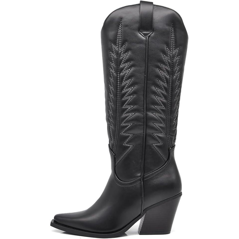 imageIF Fashion Bottes Cowboy Western Texani Chaussures Femme Pointu Camperos LY80122701 6 Noir