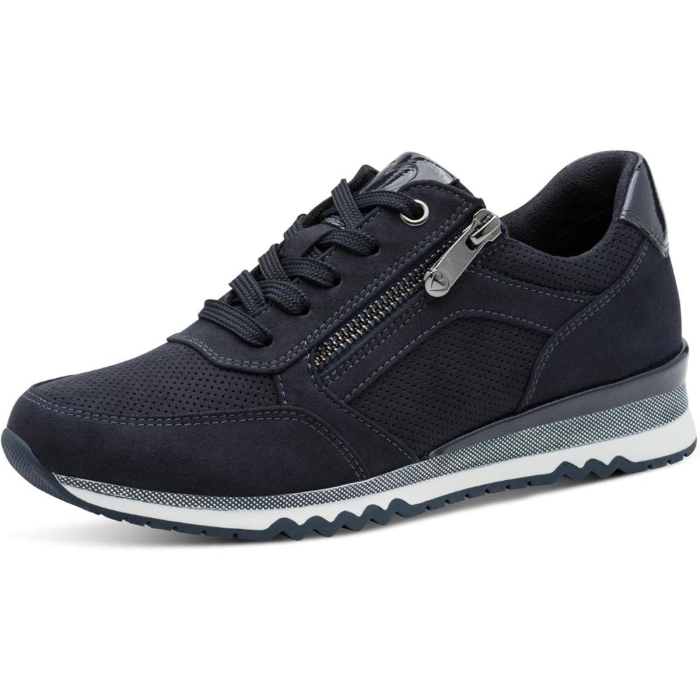 imageMARCO TOZZI Baskets Plates Femme Vganes LoisirsBleu Marine Fonc