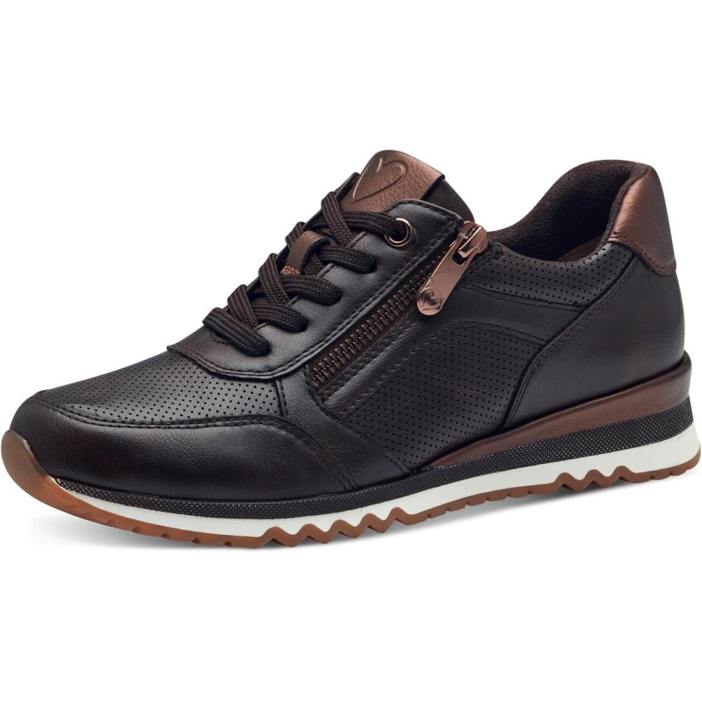 imageMARCO TOZZI Baskets Plates Femme Vganes LoisirsMocca Comb