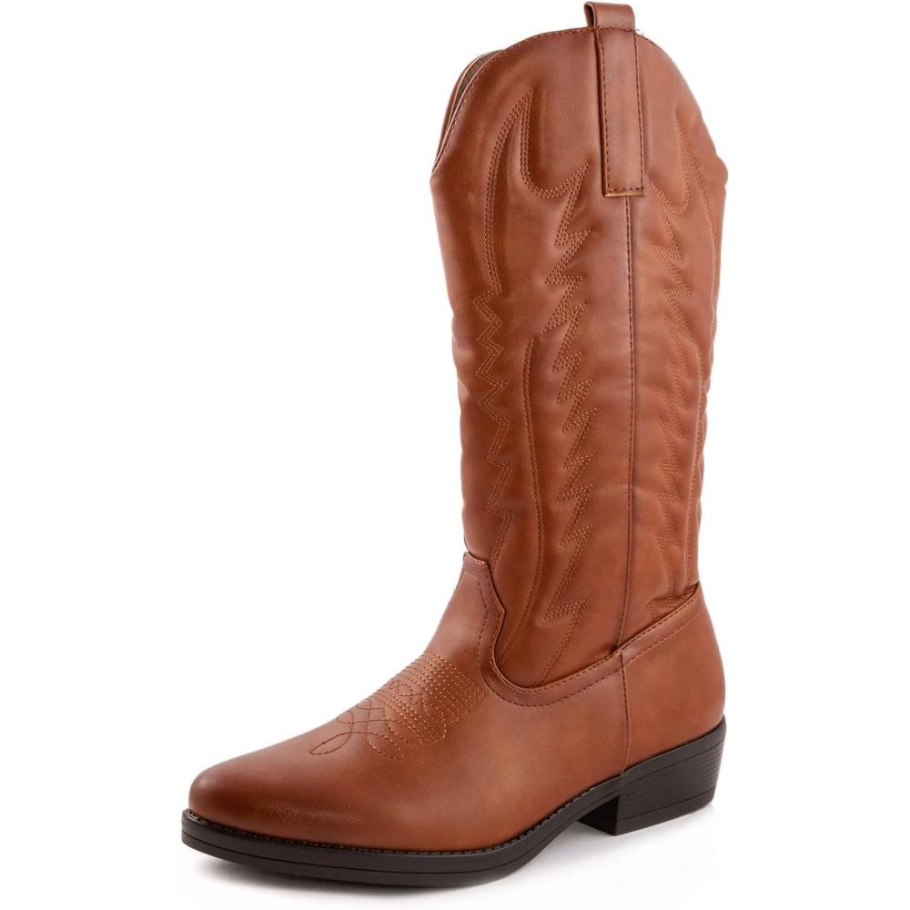 imageToocool Bottes Femme Texani Cowboy Western camperos Chaussures Hiver 2C8X9003Ml155 Camel