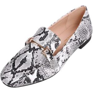 Feversole Women&rsquo;s Fashion Trim Deco Loafer Slippers,Pantoufles Trim Deco pour Femmes à la Mode(Serpent)