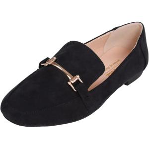 Feversole Women&rsquo;s Fashion Trim Deco Loafer Slippers,Pantoufles Trim Deco pour Femmes à la Mode(Suède Noir)
