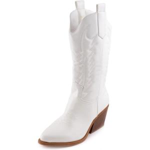 Toocool Bottes Texan Cowboy Western Camperos Y02 pour femme, blanc, 40 EU