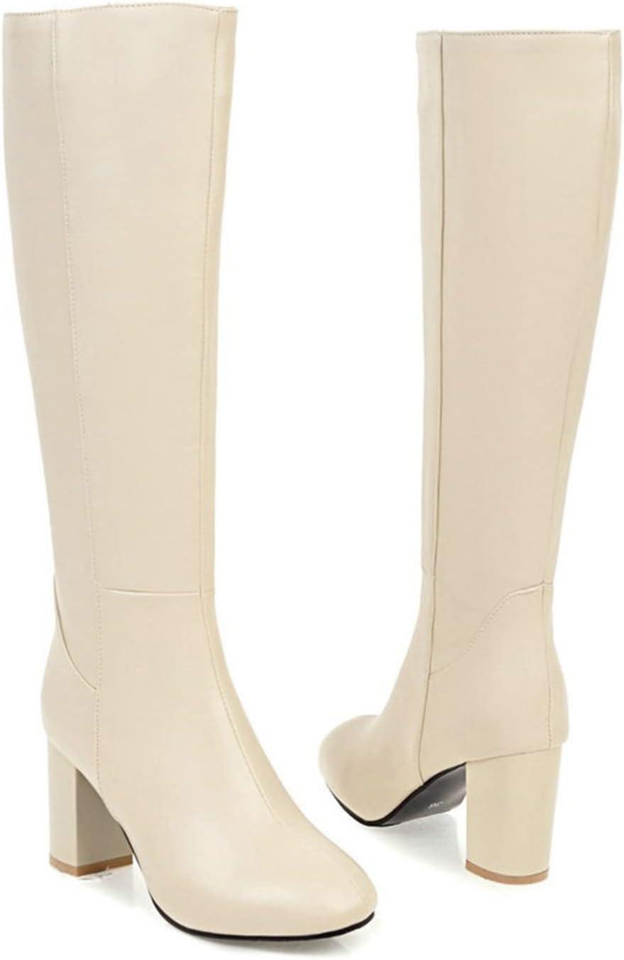 imageBottes Hautes Genoux Femme Classiques Botte Equitation pour Femmes Bottes de Cowboy Confortables Tirer Sur Les Boots DHiver DAutomne Bottines Western Chaussure Vintage Mode Cuir Women Shoes01 Beige