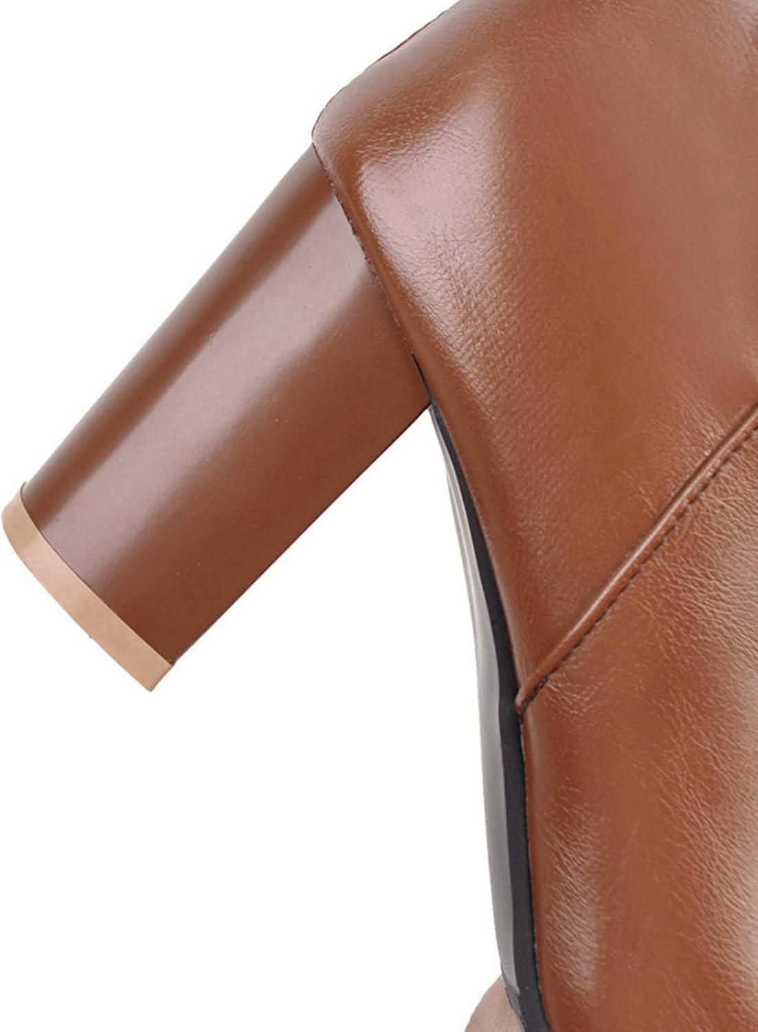 imageBottes Hautes Genoux Femme Classiques Botte Equitation pour Femmes Bottes de Cowboy Confortables Tirer Sur Les Boots DHiver DAutomne Bottines Western Chaussure Vintage Mode Cuir Women Shoes01 Brun