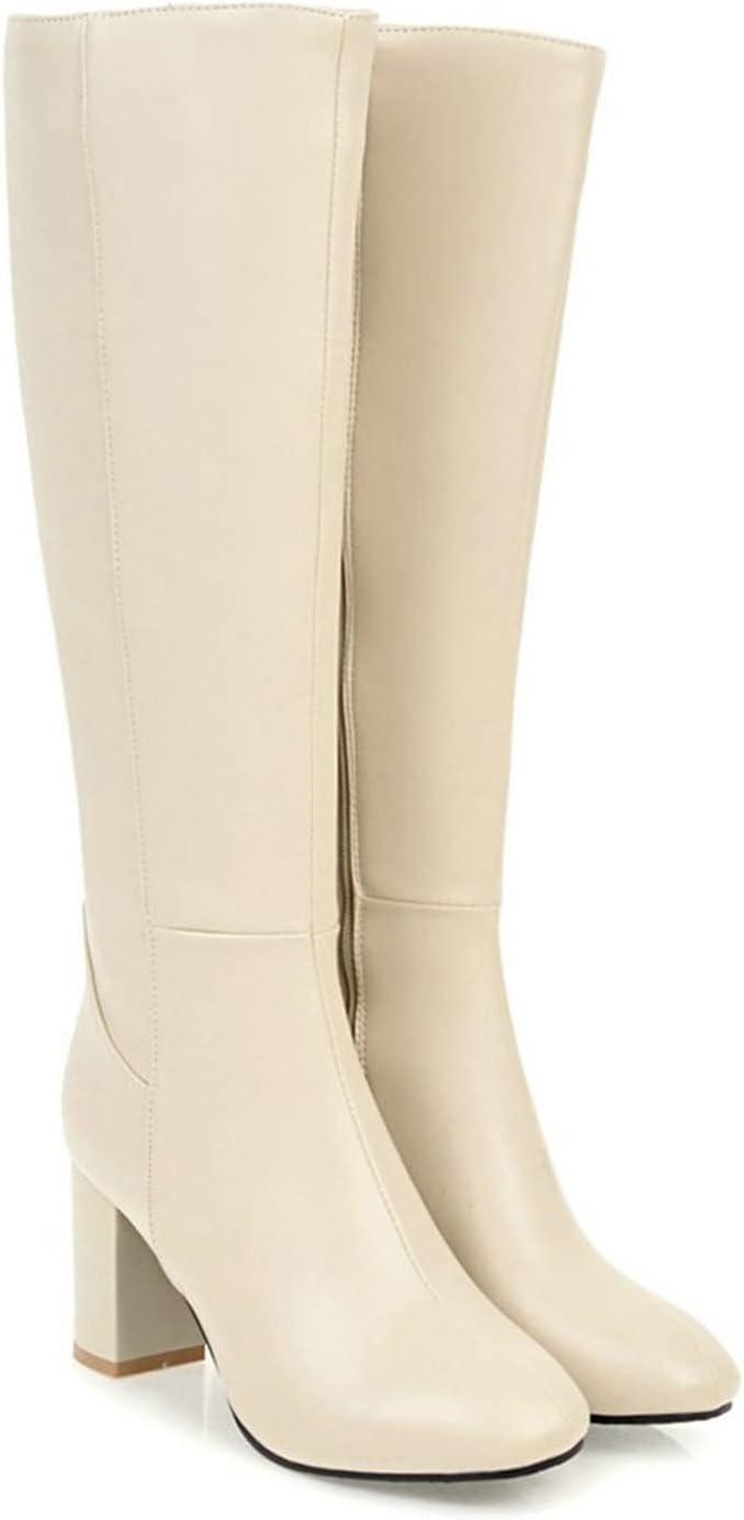 imageBottes Hautes Genoux Femme Classiques Botte Equitation pour Femmes Bottes de Cowboy Confortables Tirer Sur Les Boots DHiver DAutomne Bottines Western Chaussure Vintage Mode Cuir Women Shoes01 Beige