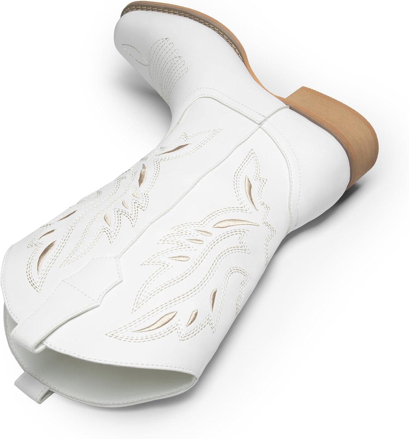 imageDREAM PAIRS Sdmb2220w Botte de western FemmeBlanc 1