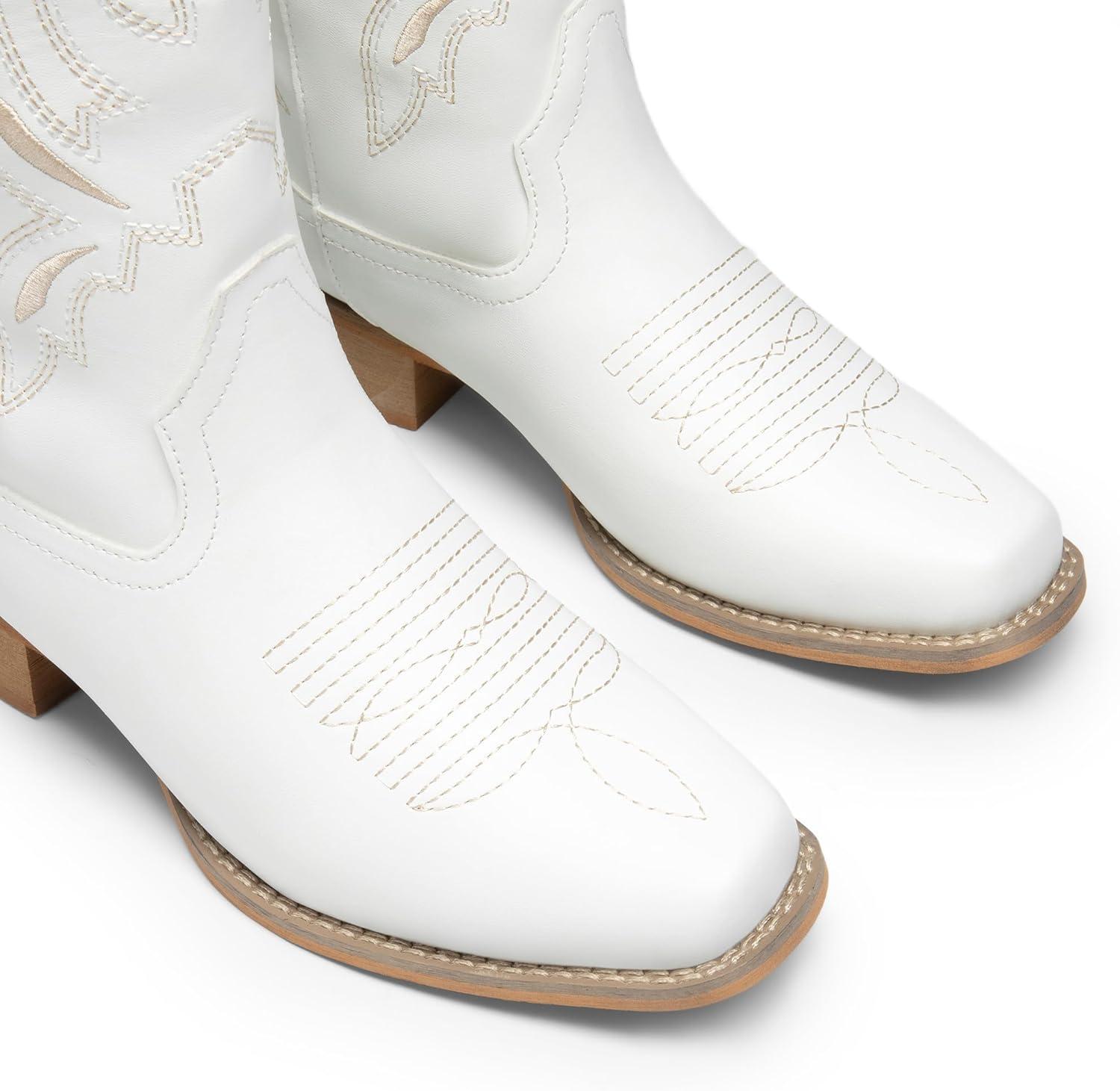 imageDREAM PAIRS Sdmb2220w Botte de western FemmeBlanc 1