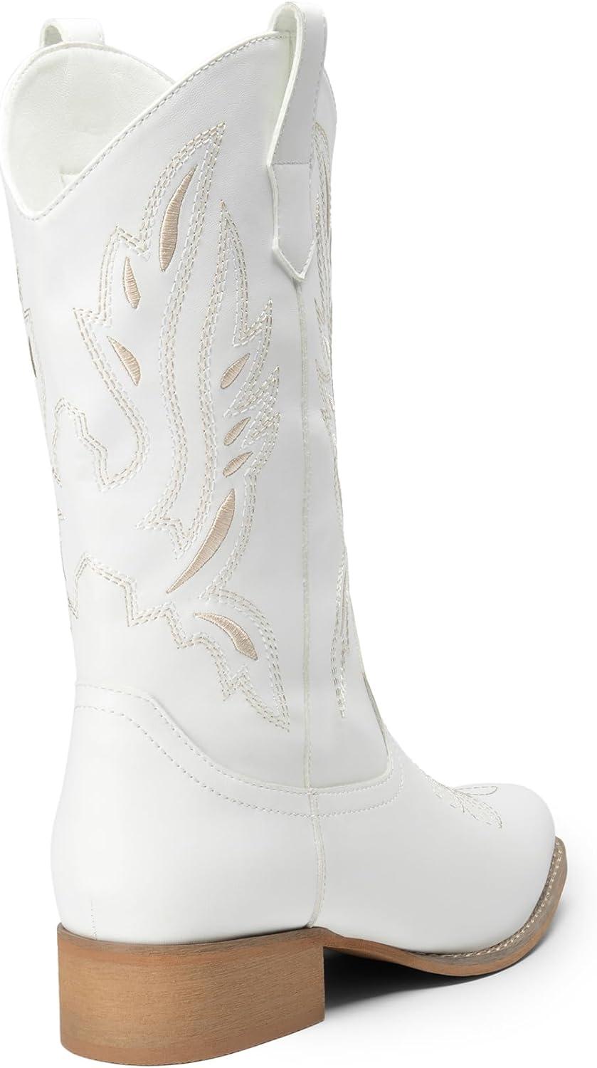imageDREAM PAIRS Sdmb2220w Botte de western FemmeBlanc 1