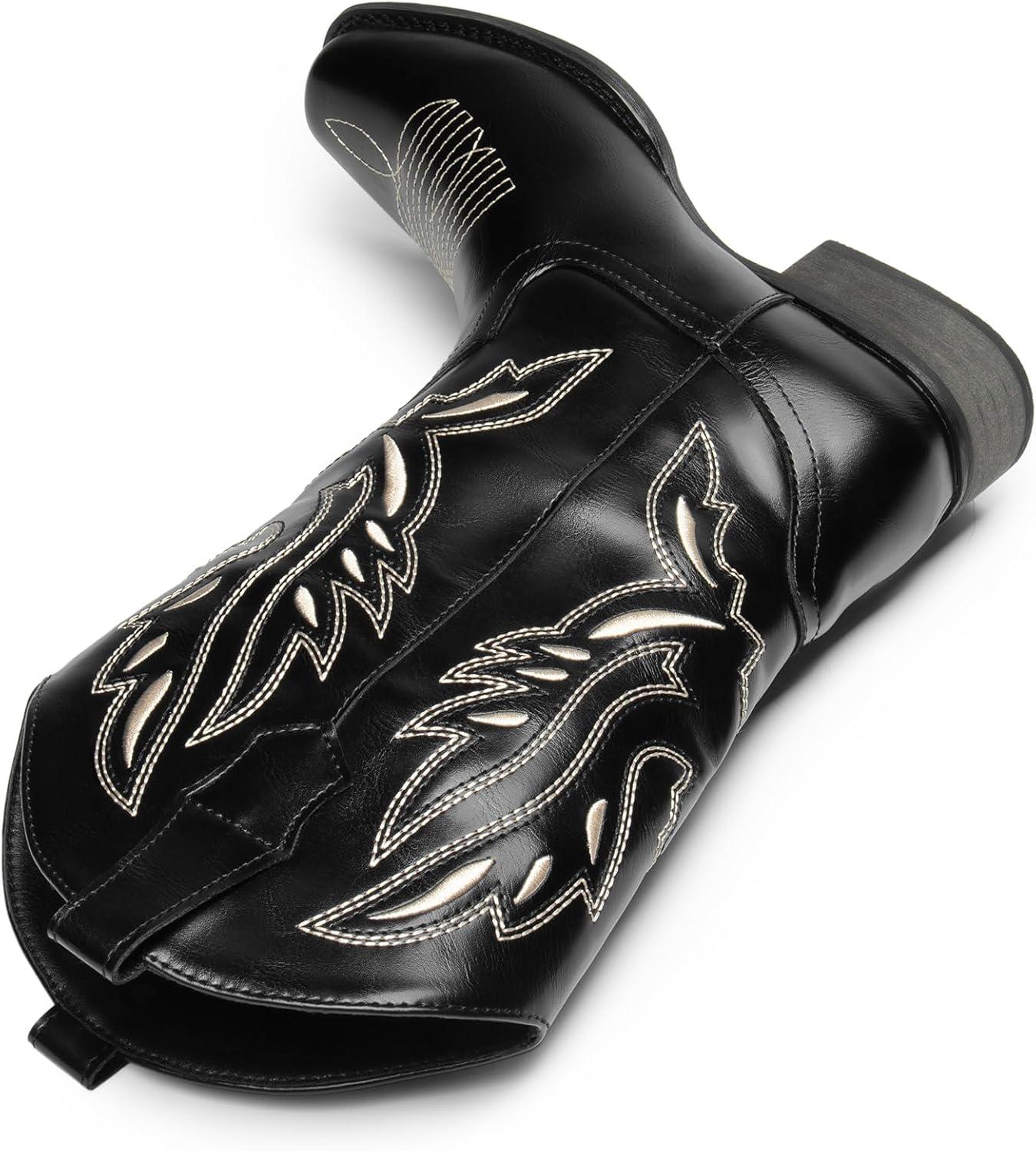 imageDREAM PAIRS Sdmb2220w Botte de western FemmeNoir 1