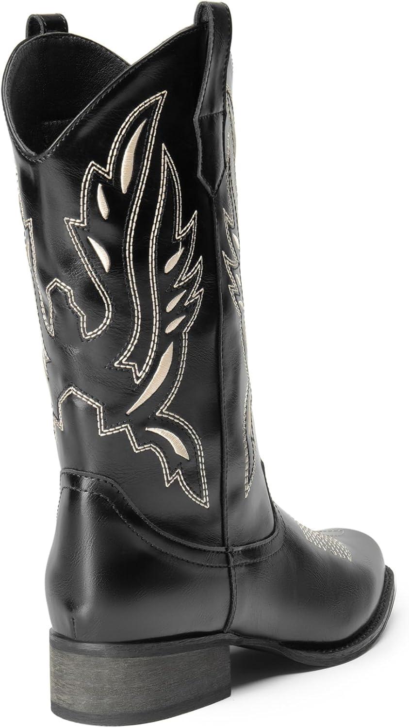 imageDREAM PAIRS Sdmb2220w Botte de western FemmeNoir 1