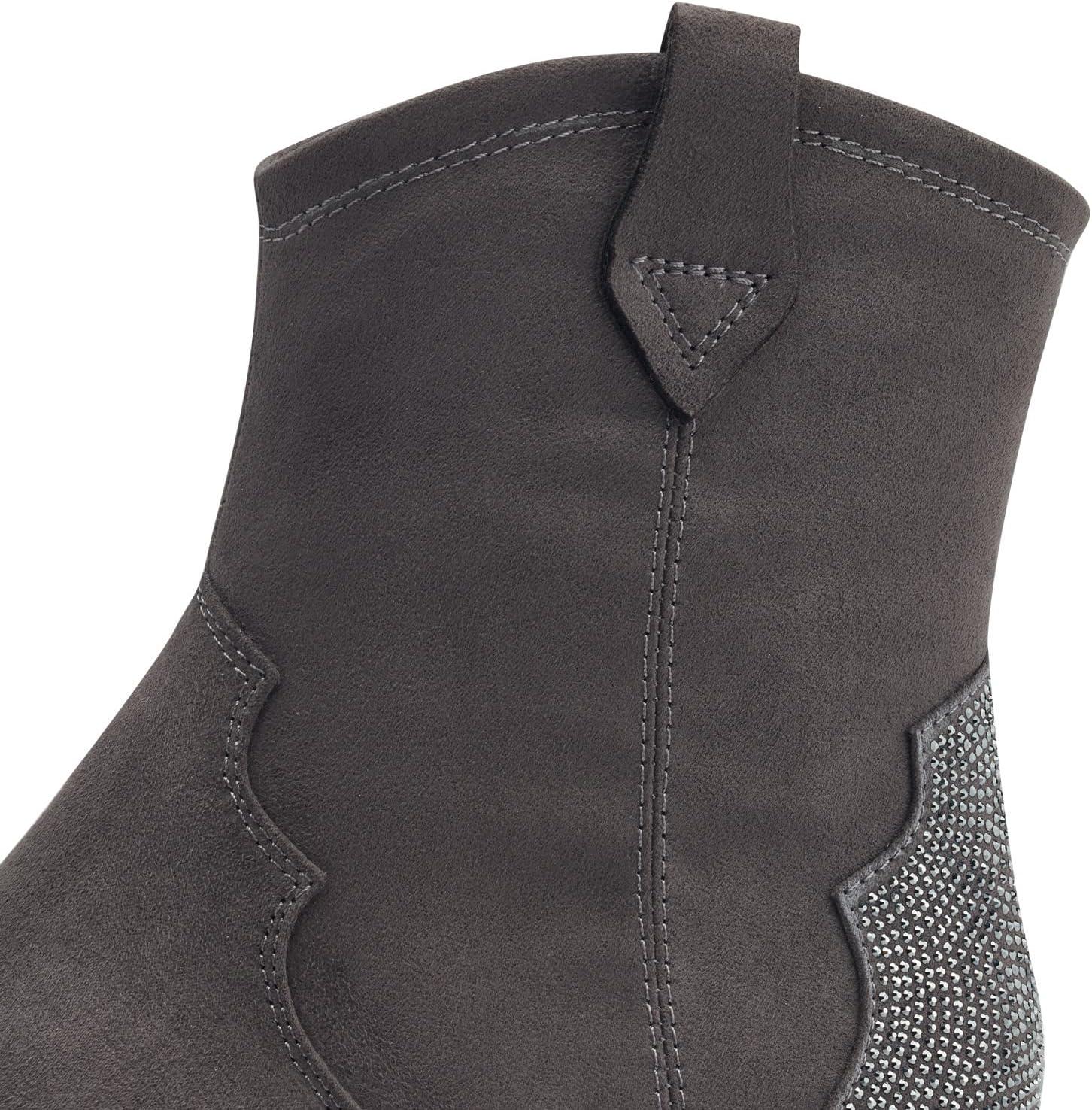 imageMARCO TOZZI Femme Bottines Zippes 22534043 Botte de WesternGris Fonc