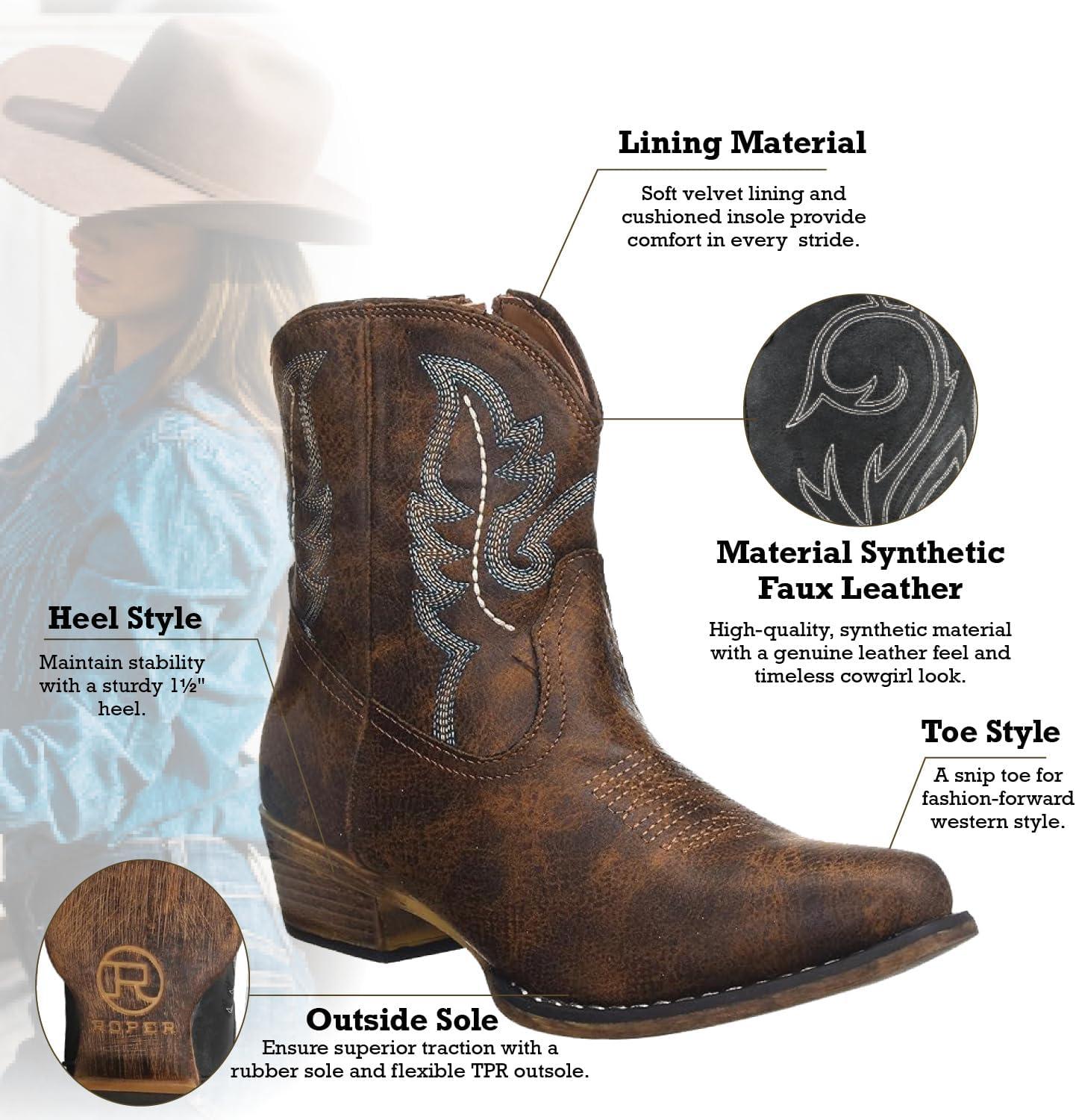 imageROPER Femme Shay Botte de Western Similicuir Cognac 385 EU