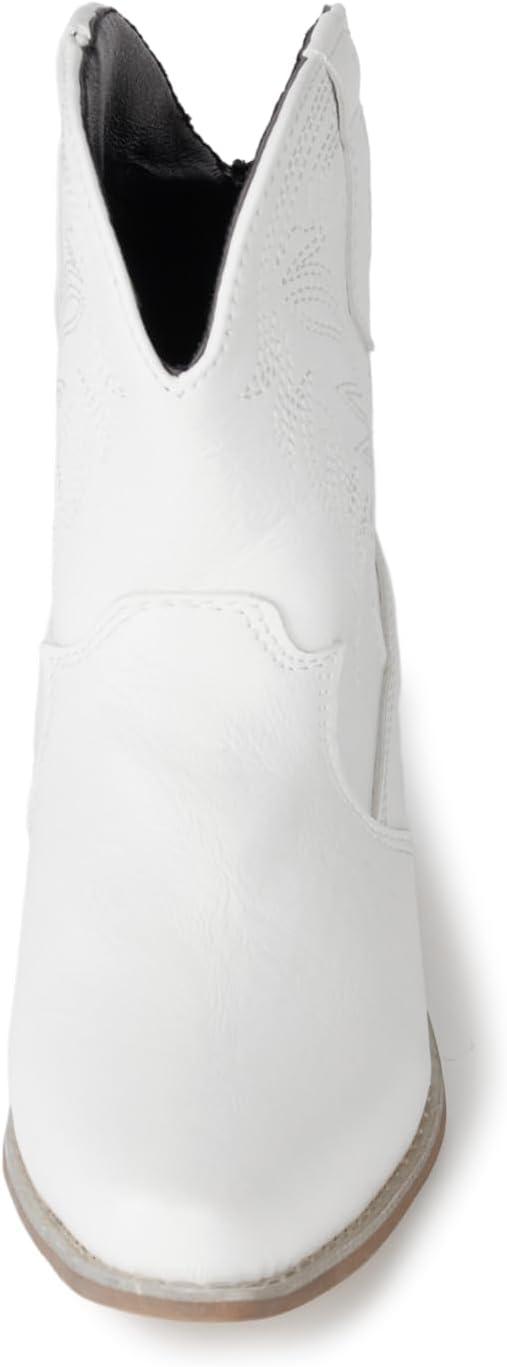 imageRemxi Bottines de cowboy western bout pointu pour femmeBlanc