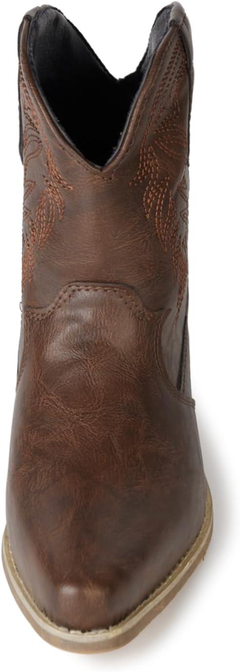 imageRemxi Bottines de cowboy western bout pointu pour femmeMarron Fonc
