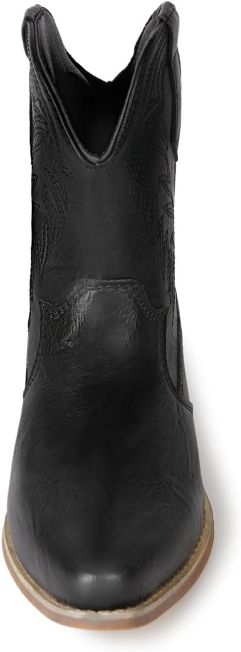 imageRemxi Bottines de cowboy western bout pointu pour femmeNoir